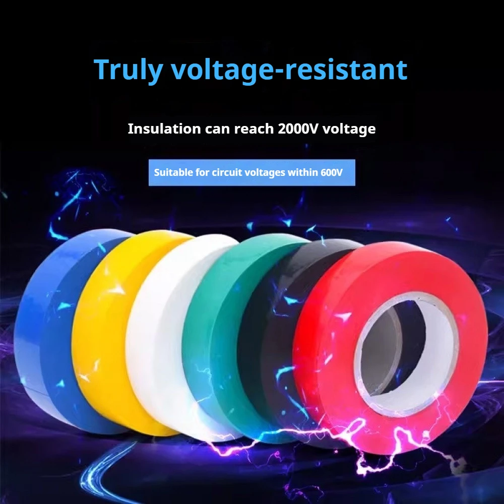 10PCS 18mm 10M/20M Electrical Tape 600V Insulated Electrical Tape High Temperature Resistant Waterproof Tape