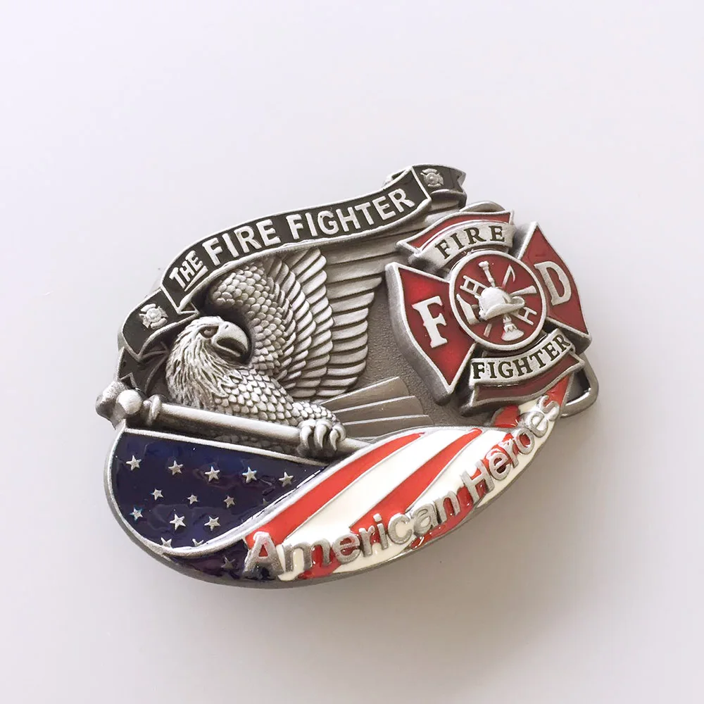 Vintage American Hero Firefighter Fire Enamel Belt Buckle also Stock in US Gurtelschnalle Boucle de ceinture Free Shipping