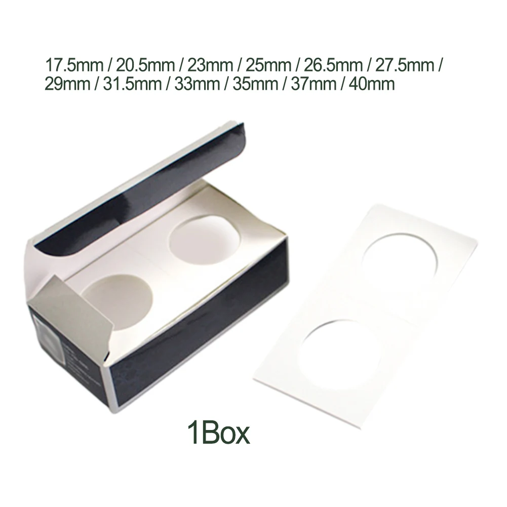 12 Specifications Coin Holders Stamp White Coin Storage Square Cardboard Box Coin Holders Storage Case Coin Holders Collection