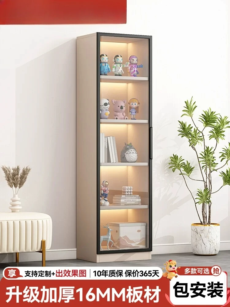 Package installation display TV side stand cabinet storage wine cabinet against the wall household living room with glass door c