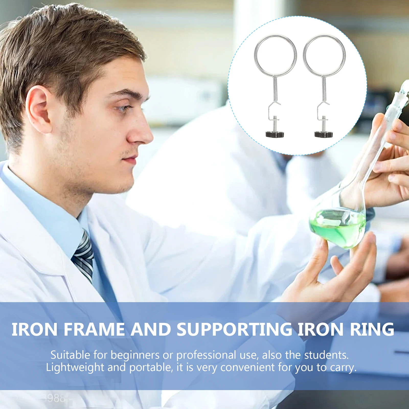 

3Pcs Laboratory Iron Retort Support Sturdy Acid Alkali Resistant Closed Extension Ring Beakers Flask Experiment