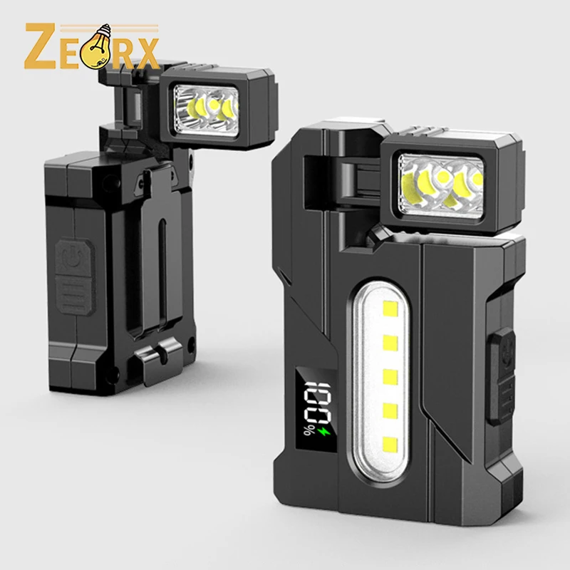 

EDC Flashlight 400 Lumens, Super Bright Rechargeable Mini Light with 180° Rotatable and Magnet, 3 Modes Dual Light Pocket Torch