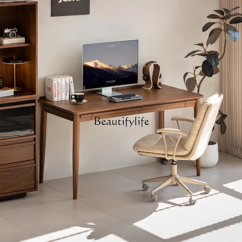 

ls 04ls 04Solid wood desk North American black walnut home bedroom work study writing desk