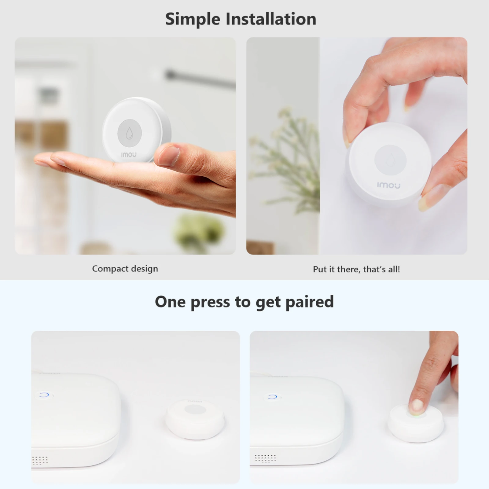 Imou Wireless Smart Water Sensor Alarm Water Leak Detector IP66 Waterproof ZigBee 2.4G WiFi for Kitchen Bathroom APP Control