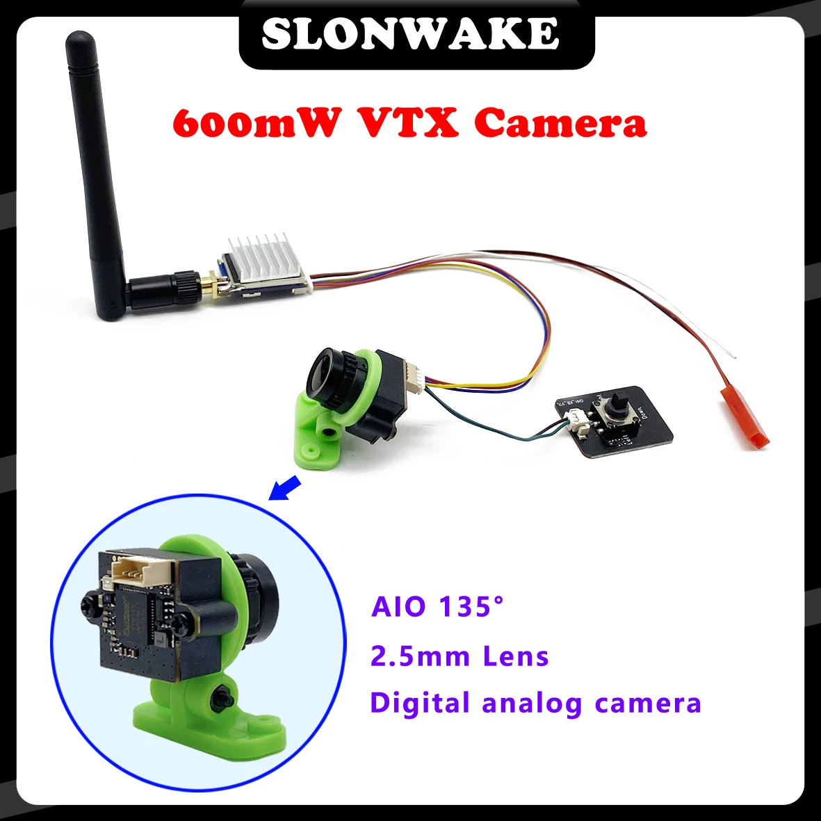 5.8G 40CH Video VTX Pit/600mW Transmitter TS5823 Pro and CMOS 1200TVL Camera with 4.3 Inch LCD FPV Monitor 480*272px Screen