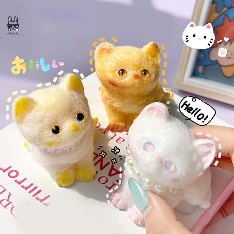 Cartoon Kawaii Plush Cats Slow Rebound Toy Creative Soft Feel Pinching Fingertip Toy Kids Stress Relief Toy Cute Girl Gift