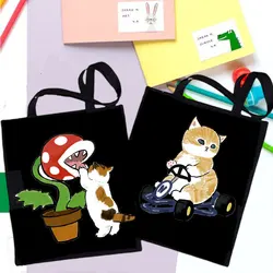 Przyjazne dla środowiska produkty torebki markowe torba z grubej bawełny torba damska torby na zakupy Cat Canvas Boutique wielokrotnego użytku konfigurowalny Big Shopper