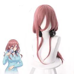 High Quality Gotoubun The Quintessential Quintuplets Nakano Miku Cosplay Wig 50cm Dark Pink Heat Resistant Cosplay Anime Wigs