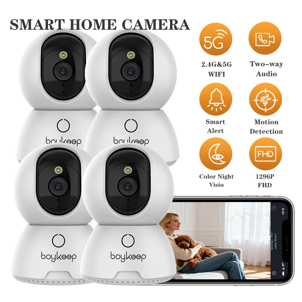 4 قطع كاميرا ذكية آمنة عالية الدقة: 2 ميجابكسل عالية الدقة، 3 أوضاع للرؤية الليلية، محادثة مزدوجة كاملة الاتجاه، وظائف AI، التخزين السحابي والمحلي #1