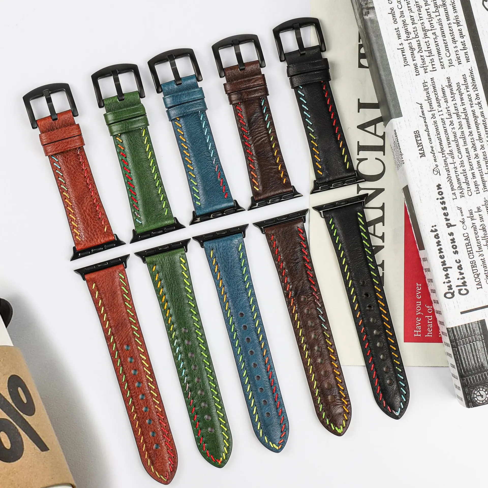 Hight Quality Leather Band For Apple Watch Strap 45mm 41mm 44mm 41 42mm 38 40mm Watchband Bracelet Ultra 2 SE 9 8 7 49mm Correa