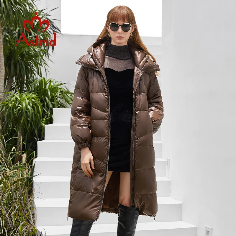 Astrid 2022 New Winter Down Jacket Women Long Hooded Large Lapels Fashion Warm Parkas Coat Hight Quality Female Outwear ZR-7570