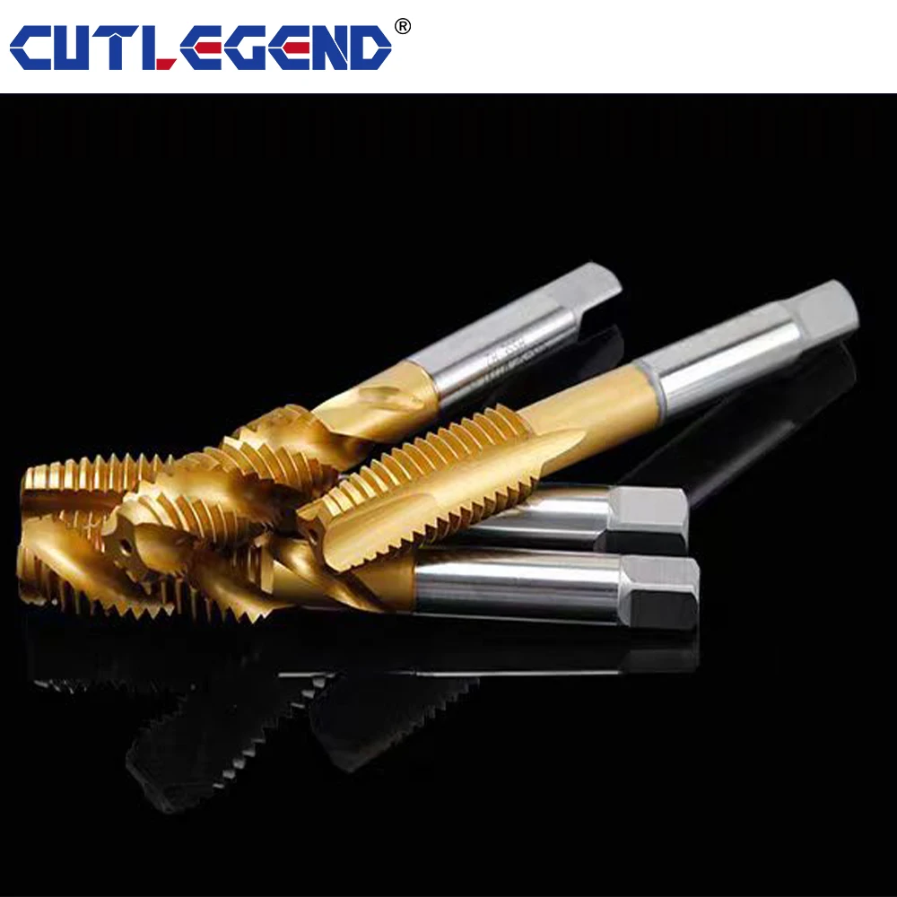 10PCS HSS6542 Straight Screw Tap Titanium Coated Spiral Metric Thread Tap M2-M18 Machine Plug Tap Threading Tool Tap Drill Bit