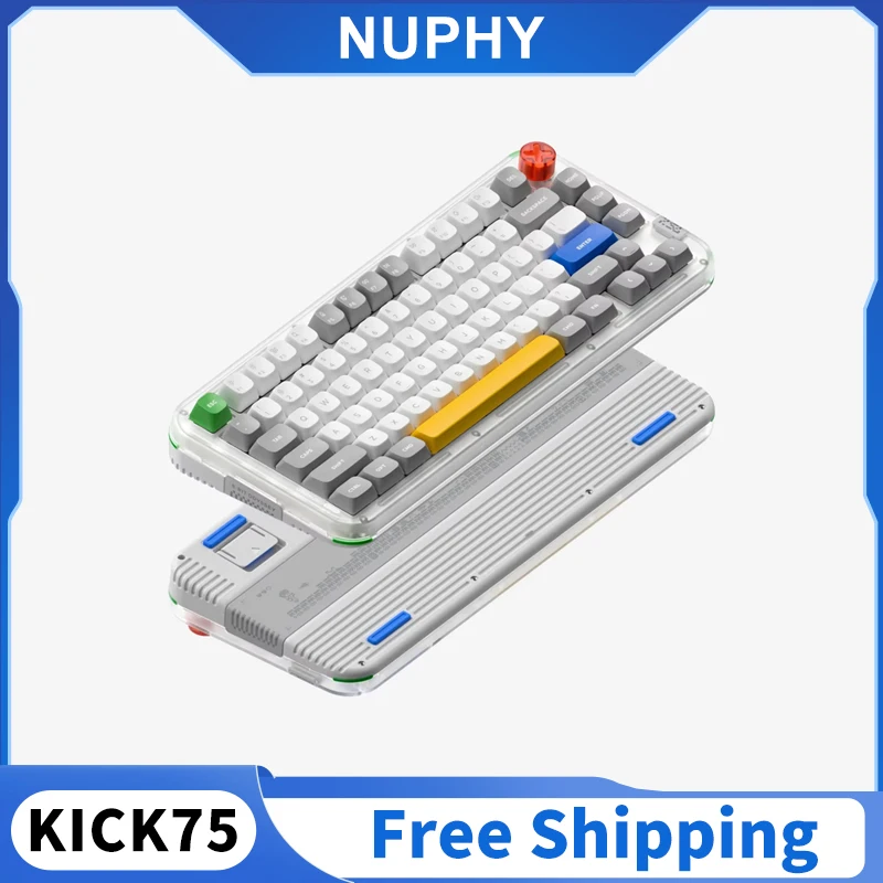

NuPhy Kick75 Механическая клавиатура с высоким переключателем и низким переключателем Трехрежимная игровая клавиатура с ручкой RGB Прокладка ПК Геймер Подарок