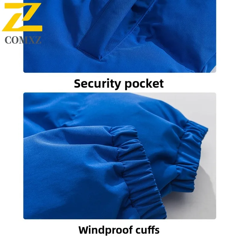 COMXZ Men's Spring Autumn Winter New Trendy Loose Fleece Lined Thick Hooded Puffer Cotton Coat outdoor lightweight windbreaker