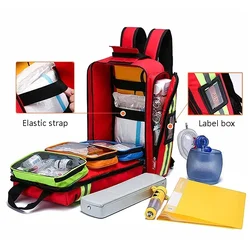 Bolsa de primeros auxilios para emergencias, de gran capacidad mochila de rescate de emergencia, almacenamiento clasificado, Kits de supervivencia, organizador médico