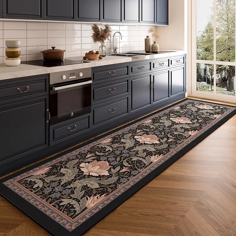 Kitchen Floor Mat American Style Light Luxury Dirt Resistant Absorbent Oil Absorbing Non Slip Foot Mat Can Be Cut Living Room