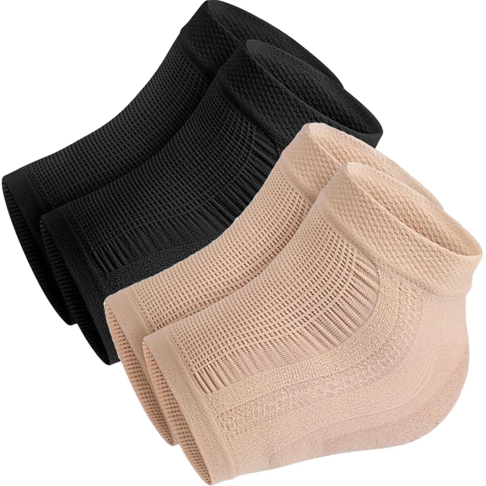 

2 Pairs Women's Compression Socks Heel Protectors Soothe Relieve Foot Treatment Cracked Feet Essential Oil