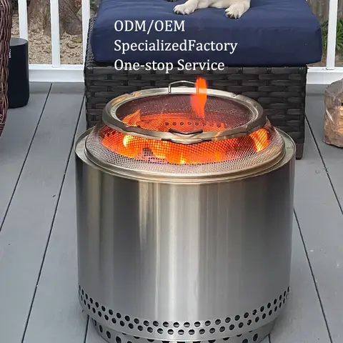 Stainless Steel Stove Portable Stove Smokeless Wooden Fire Pit Camping Campfire Bonfires Fire Pit Outdoor Smoke-free Fire Pit