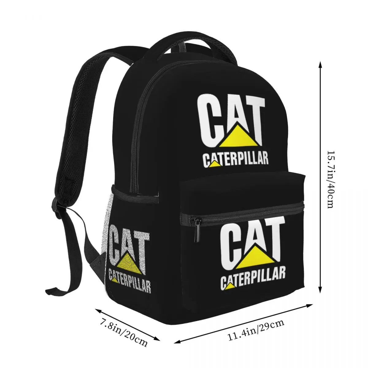 CAT-CATERPILLAR For Girls Boys Large Capacity Student Backpack Lightweight waterproof Backpack 16in