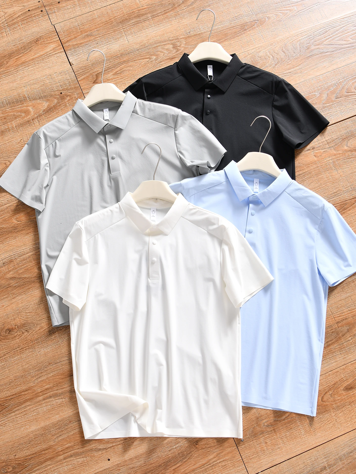 Men's Summer Lightweight Casual Outdoor Quick Dry Short Sleeve  Shirt Laser Perforated Breathable Cool Feeling Leisure Fit
