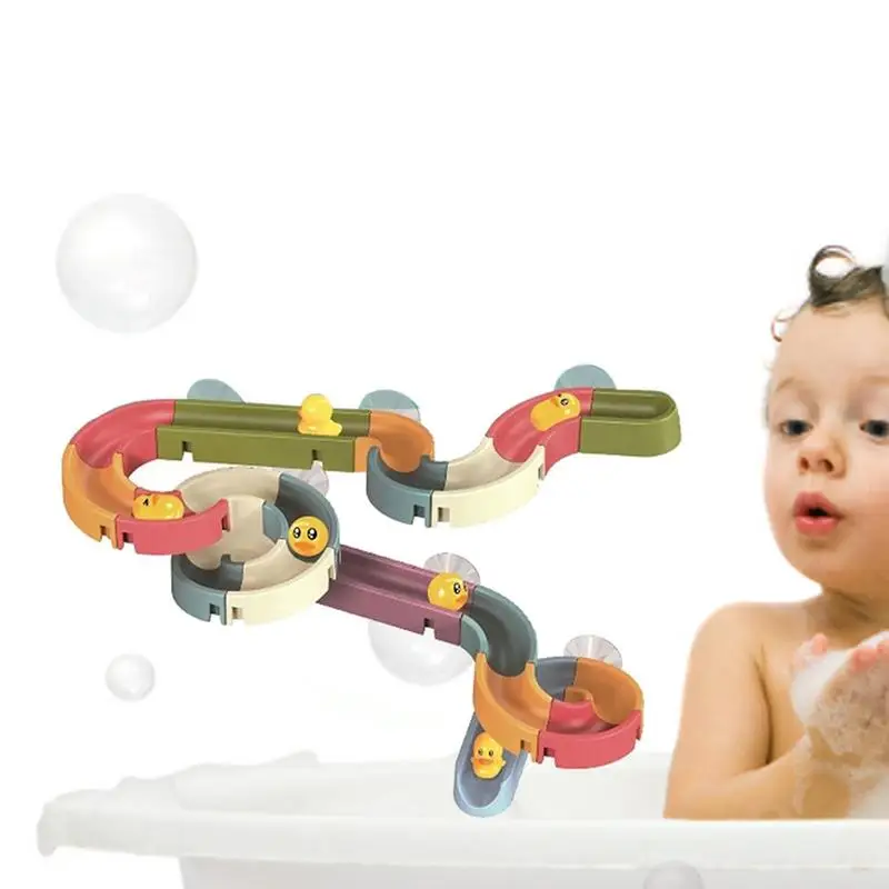 

Bath Toys Baby Bathroom Duck DIY Track Bathtub Kids Play Water Games Tool Bathing Shower Wall Suction Set Bath Toy For Children