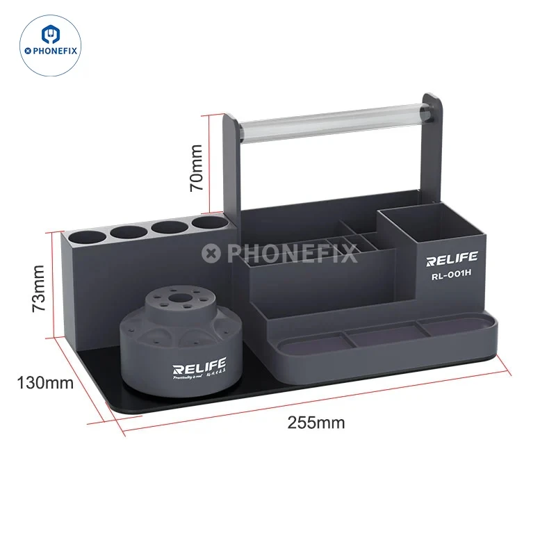 RELIFE RL-001H Rotating Storage Professional Classified Rack for Mobile Phone Screwdriver Tweezer Wire Flux Repair Tools Holder