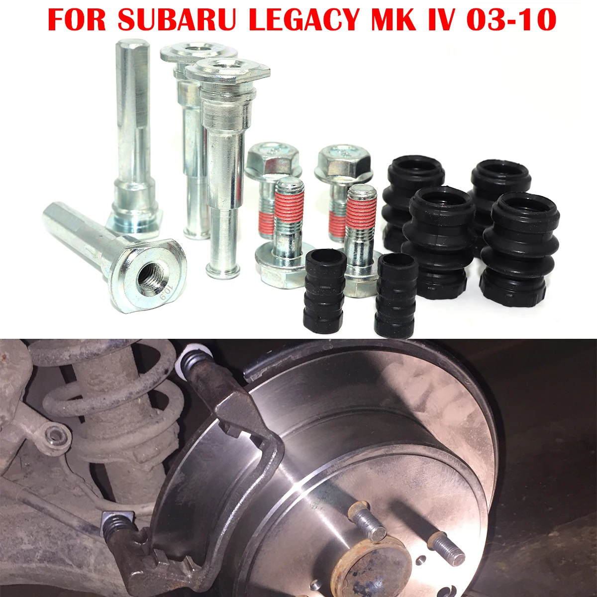 

Front Left Right Brake Caliper Cylinder Slider Guide Pin For Disc Housing Bolts Rubber Bushing Boot Seal FOR SUBARU LEGACY MK IV