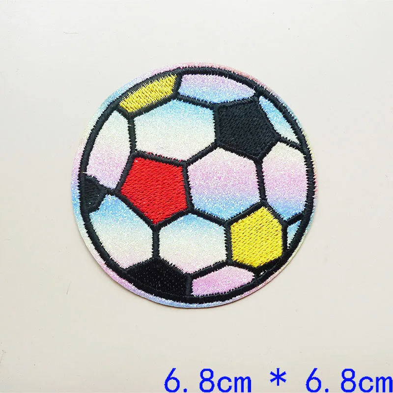 Football Basketball Cartoon Sport Ball Applique Embroidery Sewing Iron On Patches For Kids Clothing Accessory DIY Stripe Badges