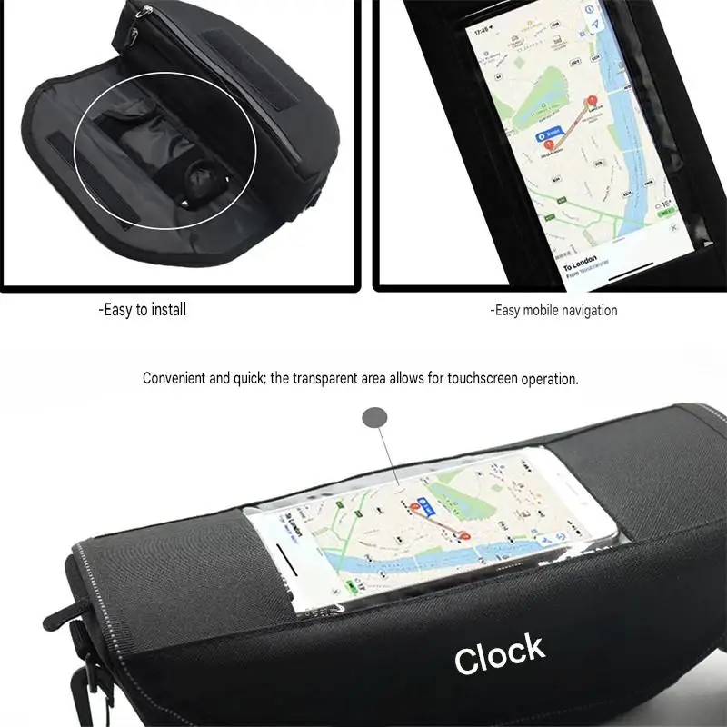 For HAOJUE UHR150 Thickened Oxford Fabric Handlebar Pack Water Splash Resistant Prevent Rain Damaging Stored Personal Items