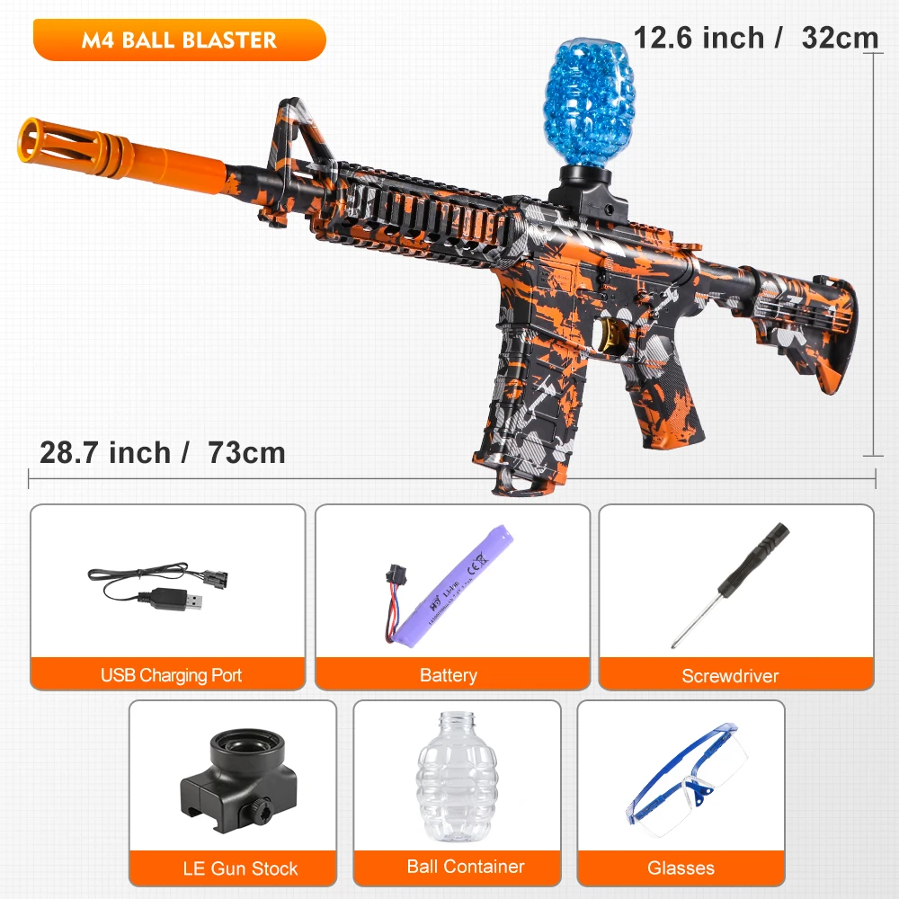 M416 elektrische blasterpistoolset, zeer nauwkeurig schietspeelgoed, perfect buitenspeelgoedcadeau voor verjaardag (kogels exclusief)