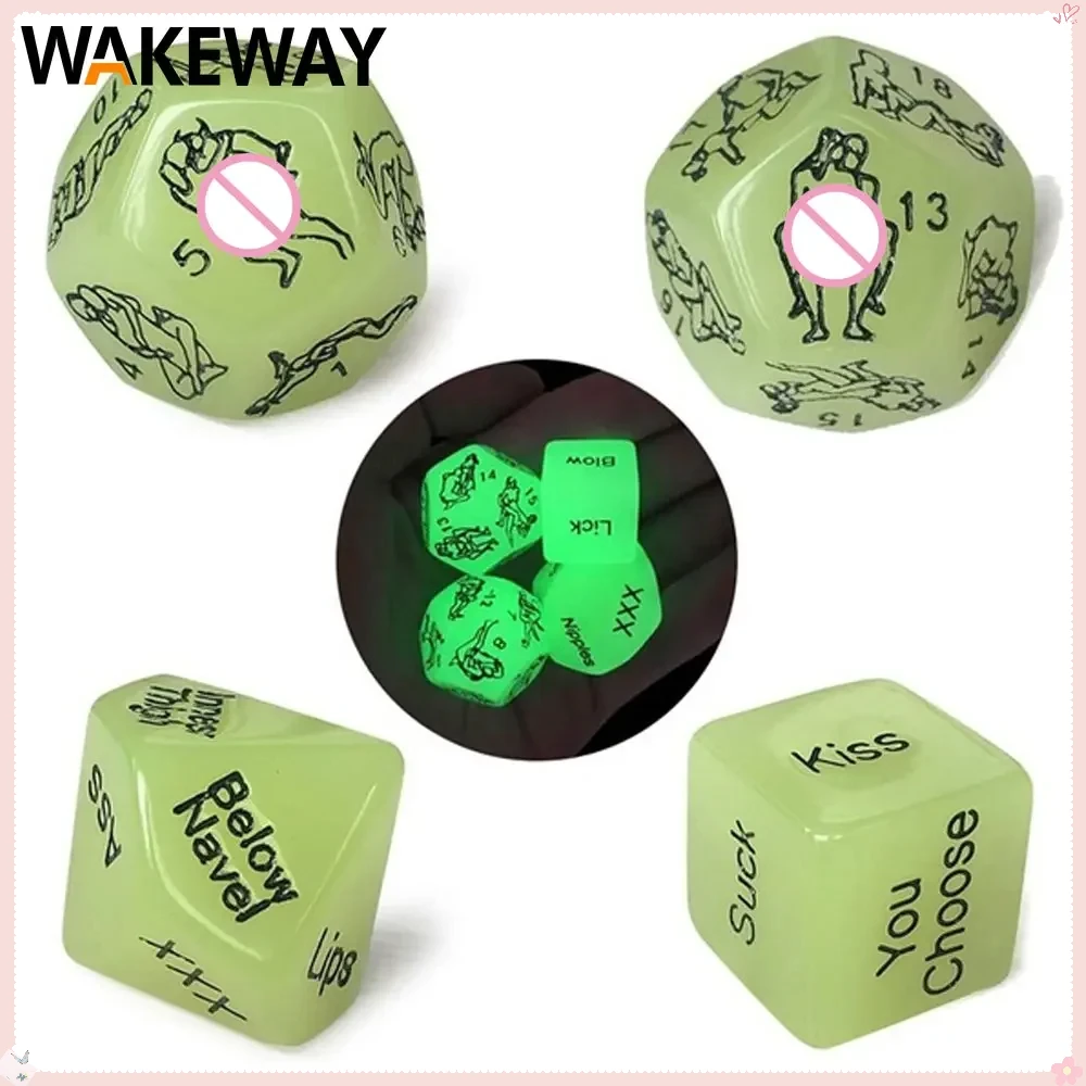 WAKEWAY 4PCS Acrylic Love Dice for Couples Erotic Sex Game Dice Romantic Gift Set for Adults Love Game Toys Drop Shipping