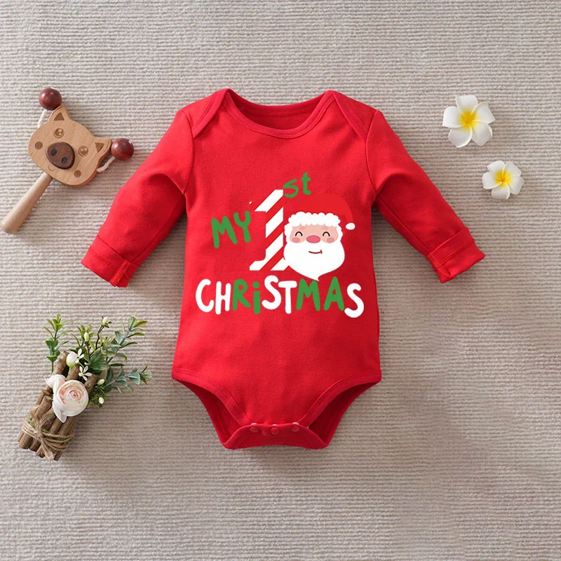 

My First Christmas Newborn Rompers Baby Girls Boy Clothes Cute Deer Infant Cotton Bodysuits Born Crawling Xmas Toddler Jumpsuits