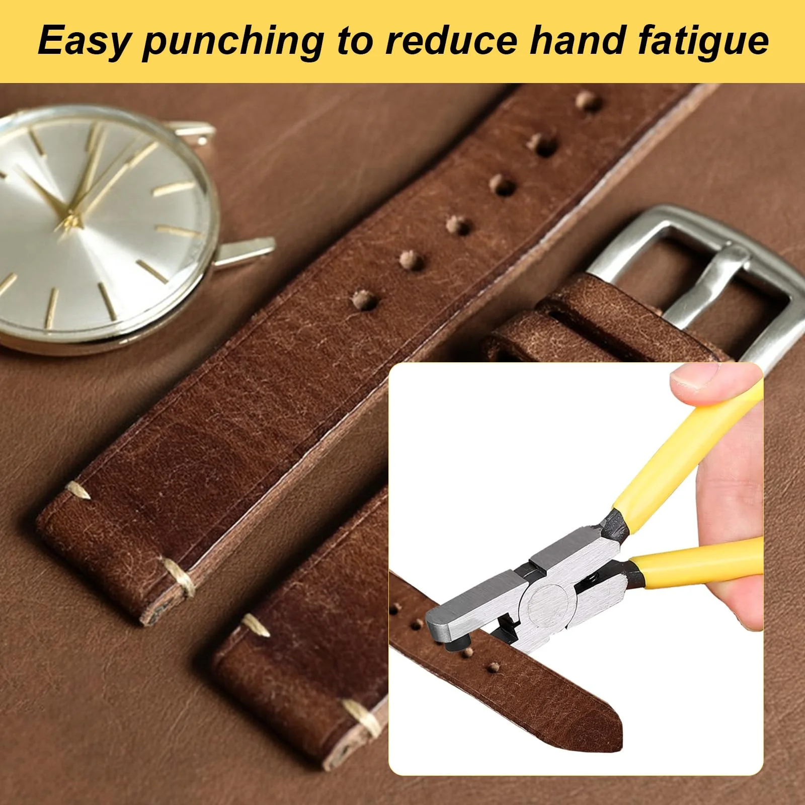 Universal Hand Strap Watch Band Belt Punching Puncher Leather Punch Tool Hole Pliers Tools 2.0mm