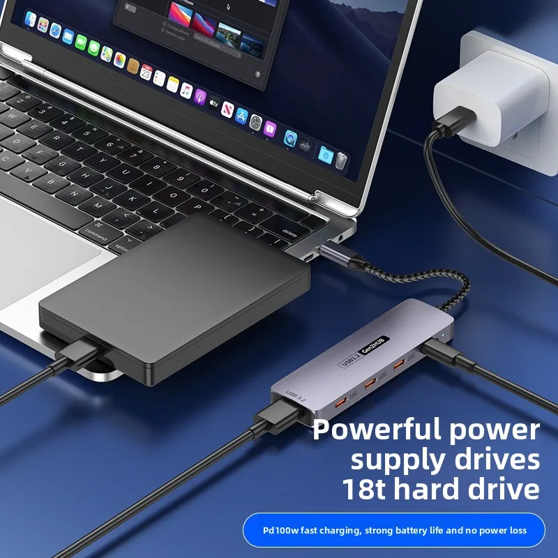 2PCS 10Gbps USB3.2 Gen2 Type-C Hub Multi Port Splitter Adapter Laptop Phone USB Extension Docking Station