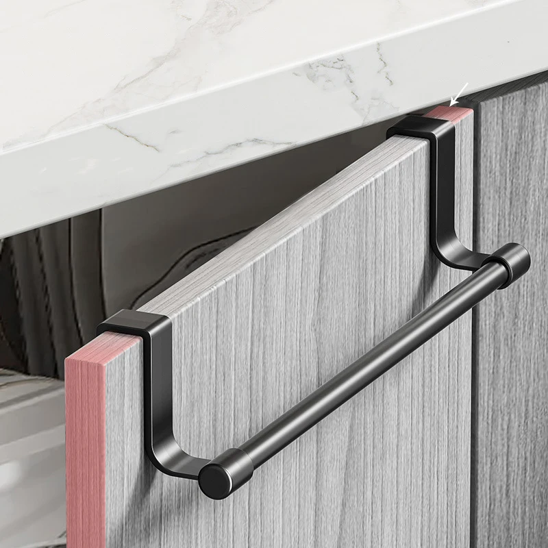 Toallero de alambre de Metal de acero sobre gabinete, toallero, organizador de almacenamiento, toallero colgante para puerta de baño, colgador de trapo sin perforaciones