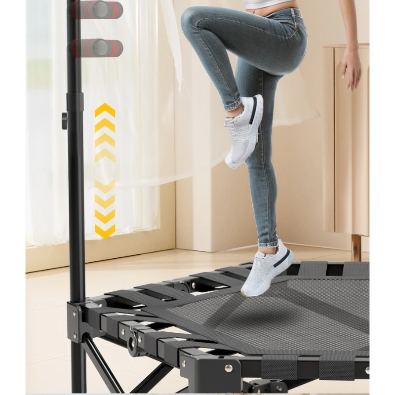 Foldable Hexagonal Mini Trampoline Adjustable Support Frame Indoor Home Adult Fitness Rebounder Workout Equipment Trampolines