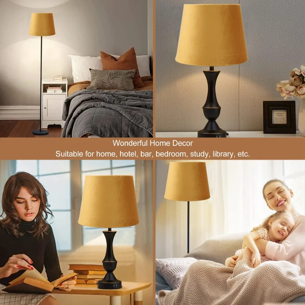 Simple Velvet Fabric Lampshade Clip On Design 6.3 inch Height Chandelier Lamp Shades Small Lamp Shades Indoor Lamp