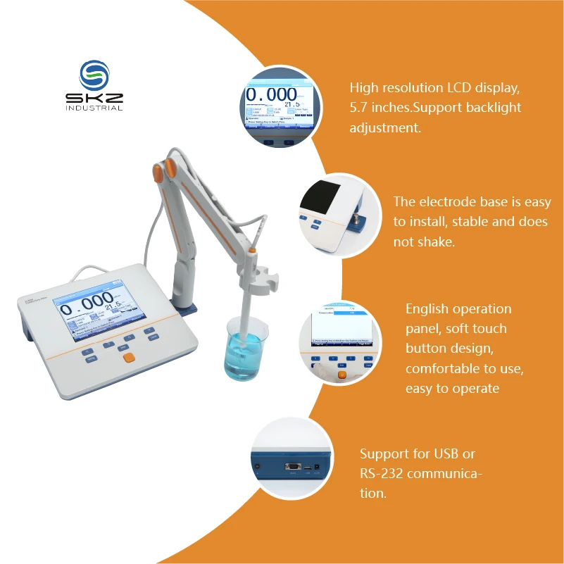 EC400F 5 in 1 tds ec PH MConductivity Meter For Laboratory