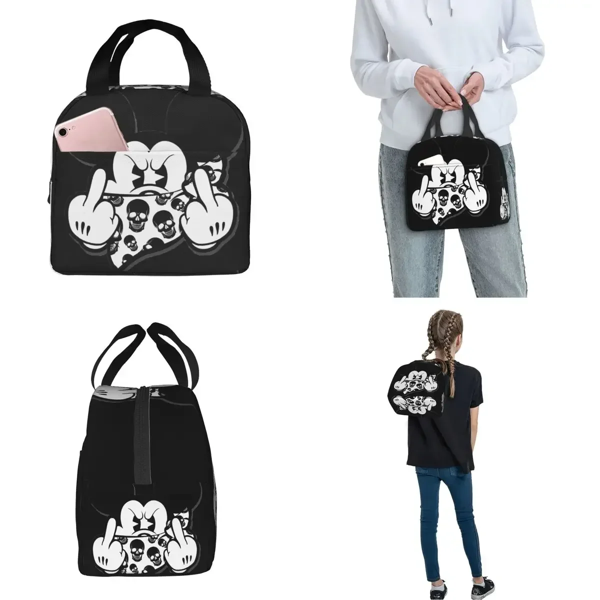 

Mickey Mouse Insulated Lunch Bags Thermal Bag Lunch Container High Capacity Tote Lunch Box Food Storage Bags School Travel