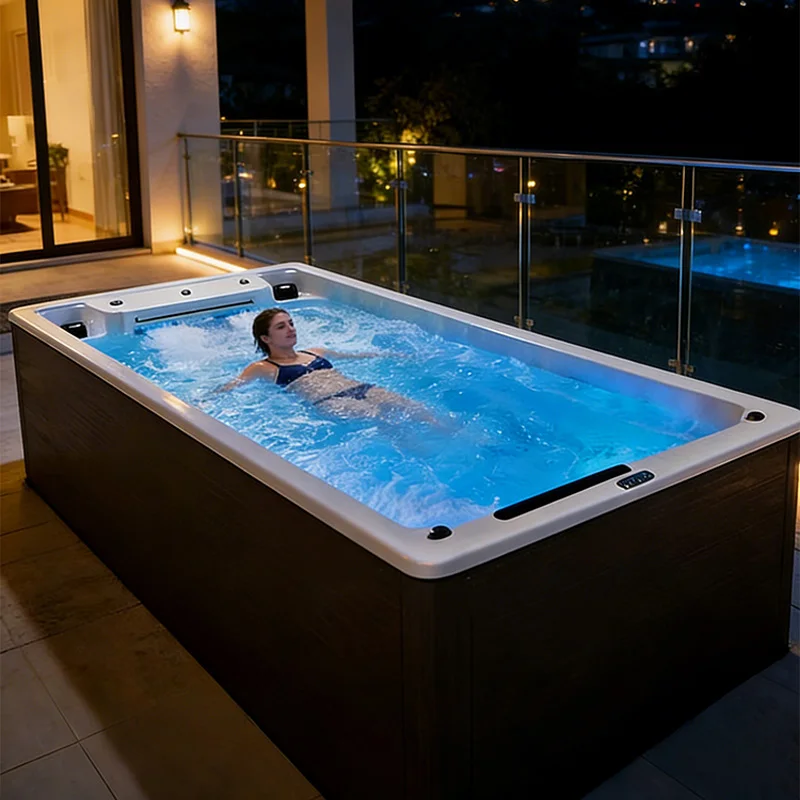 Professional Athlete Endless Swimming Pool Outdoor Swim Spa Built-in Underwater Treadmill & Balboa Touchscreen System