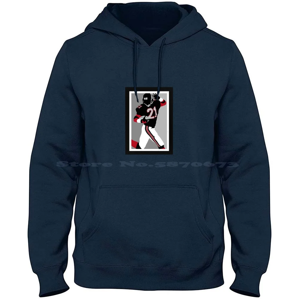 Deion Sanders Primetime 100% Cotton Hoodie T Shirt American Football Atlanta 21 Primetime Deion Sanders Falcons Touchdown Dance