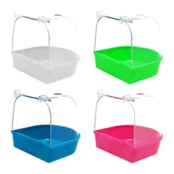 Bird Bath Box Bird Bathtub Birds Parrot Bath House Hanging Bath Tub for Lovebirds Budgie Budgerigar Water Bowl Cockatiel