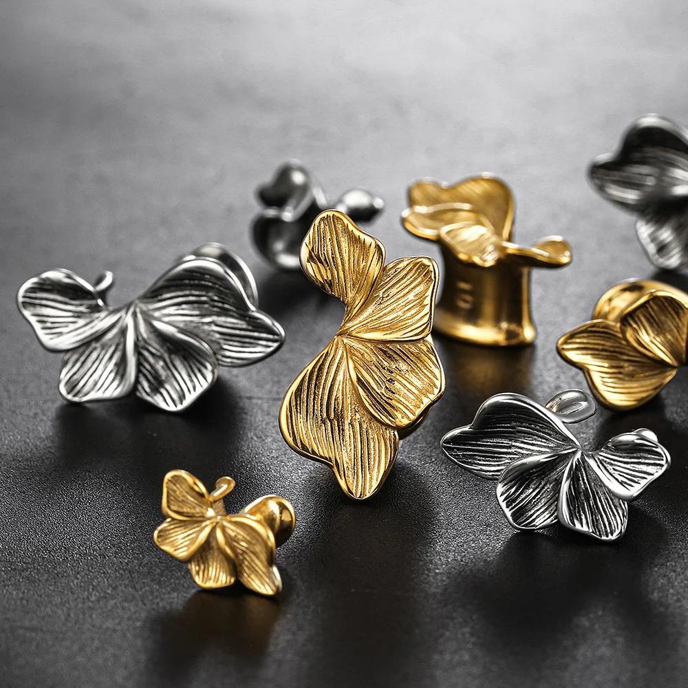 Giga 2er-Set Edelstahl Unregelmäßige Blumen-Ohrstulpen Tunnel Plugs Gauges Stretcher Expander Körperpiercing Schmuck Ohrringe – Detail 10