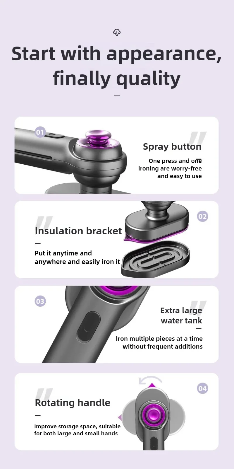 Portable Mini Steam Iron for Clothes Foldable Handheld Electric Ironer Wet Dry Garment Steamer Ironing Machine Travel Home Appli image 4