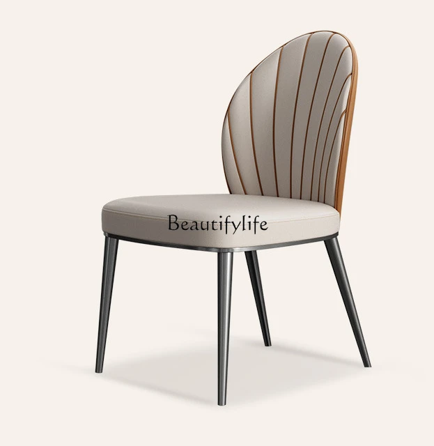 

Light Luxury High-End Dining Chair Villa Restaurant Post-Modern Design Leather Dining Chair