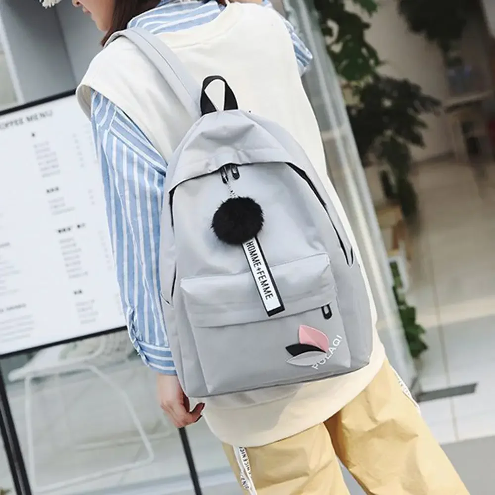 Travel Printed Leaves Backpack Large Capacity Rucksack Zipper Portable Knapsack Female Shoulder Bag Simple Student Schoolbag