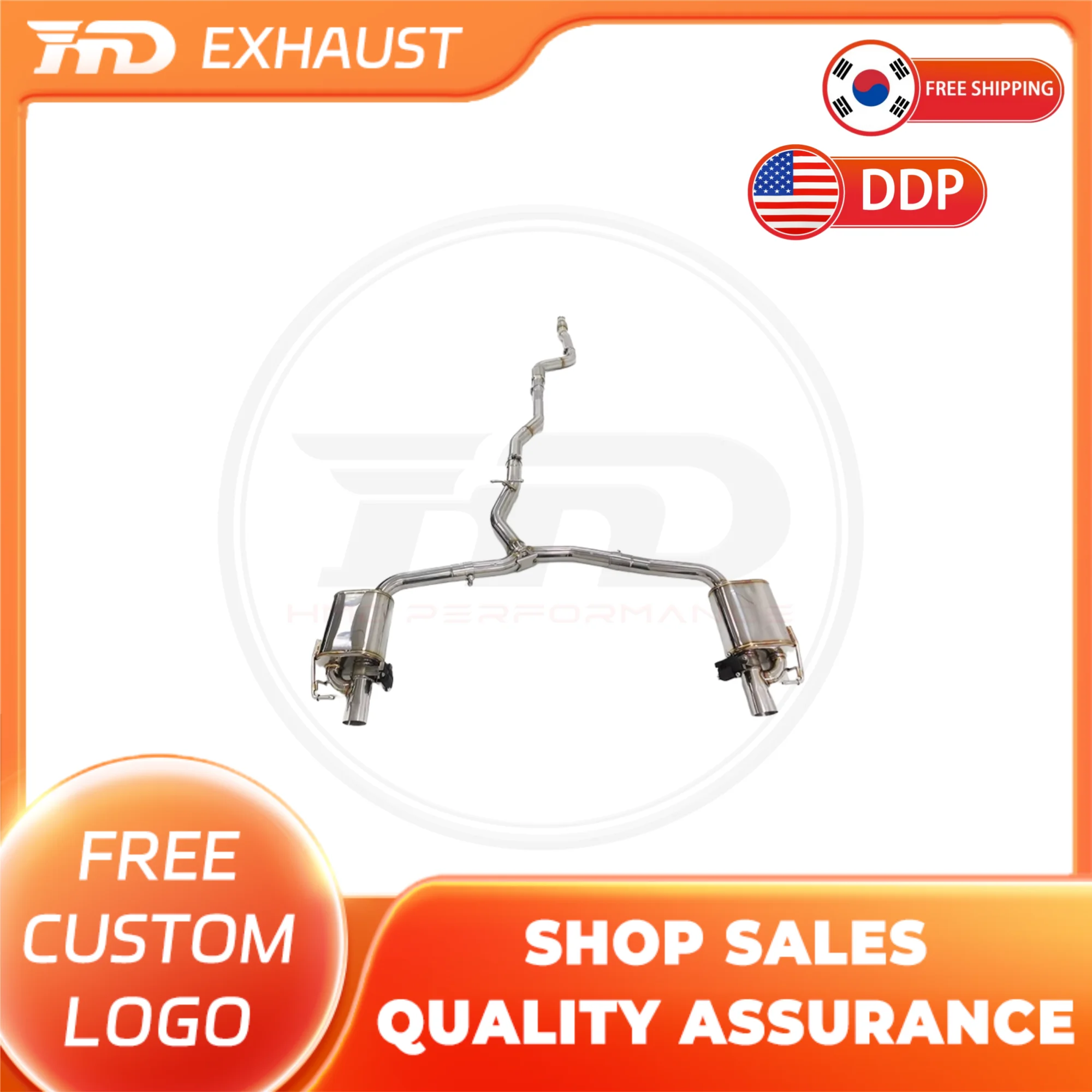 

HMD for MERCEDES-BENZ C300 C200 C250 W205 2.0T Exhaust Catback Pipe with Valve Muffler High Quality SS304 Valved Exhaust System