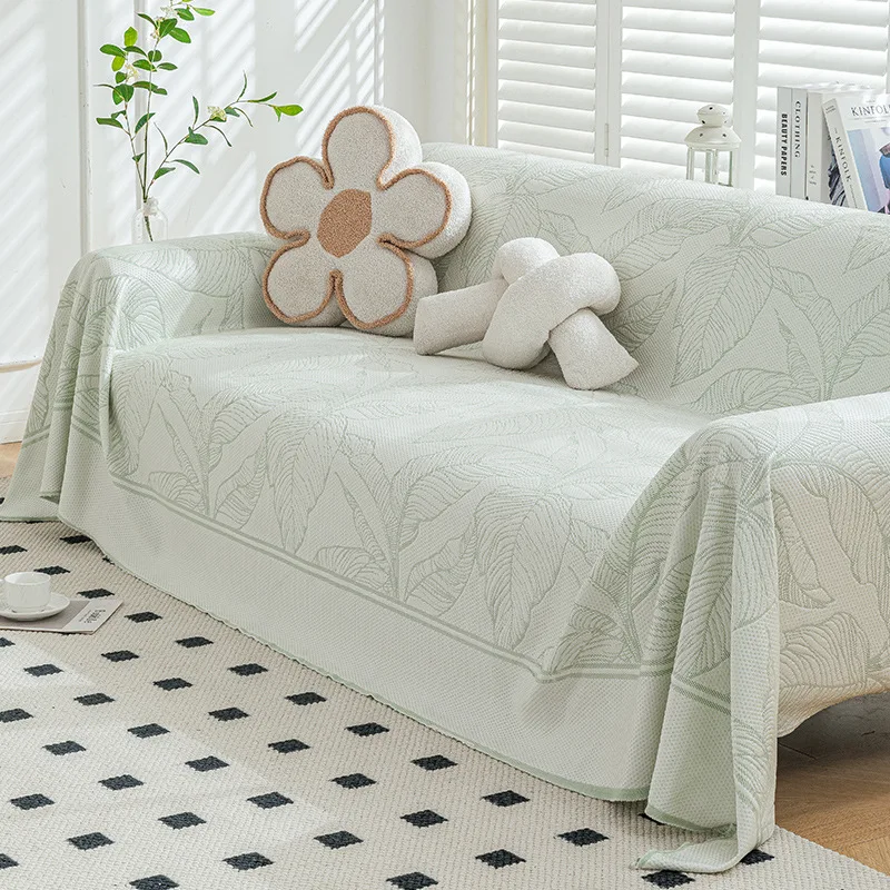Summer Cooling Fabric Quilted Anti-Slip Sofa Cover for Living Room Summer Breathable Ice Silk Sofa Slipcover Towel