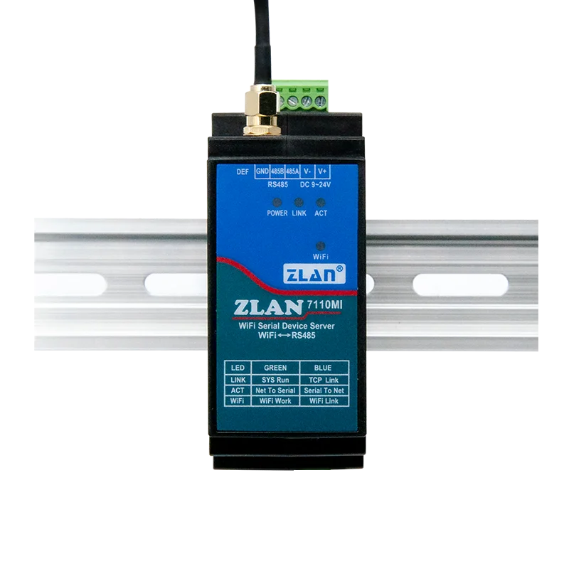 ZLAN7110MI MQTT industriële RS232/485/422 naar Wifi converter modbus gateway rs485 naar wifi seriële server