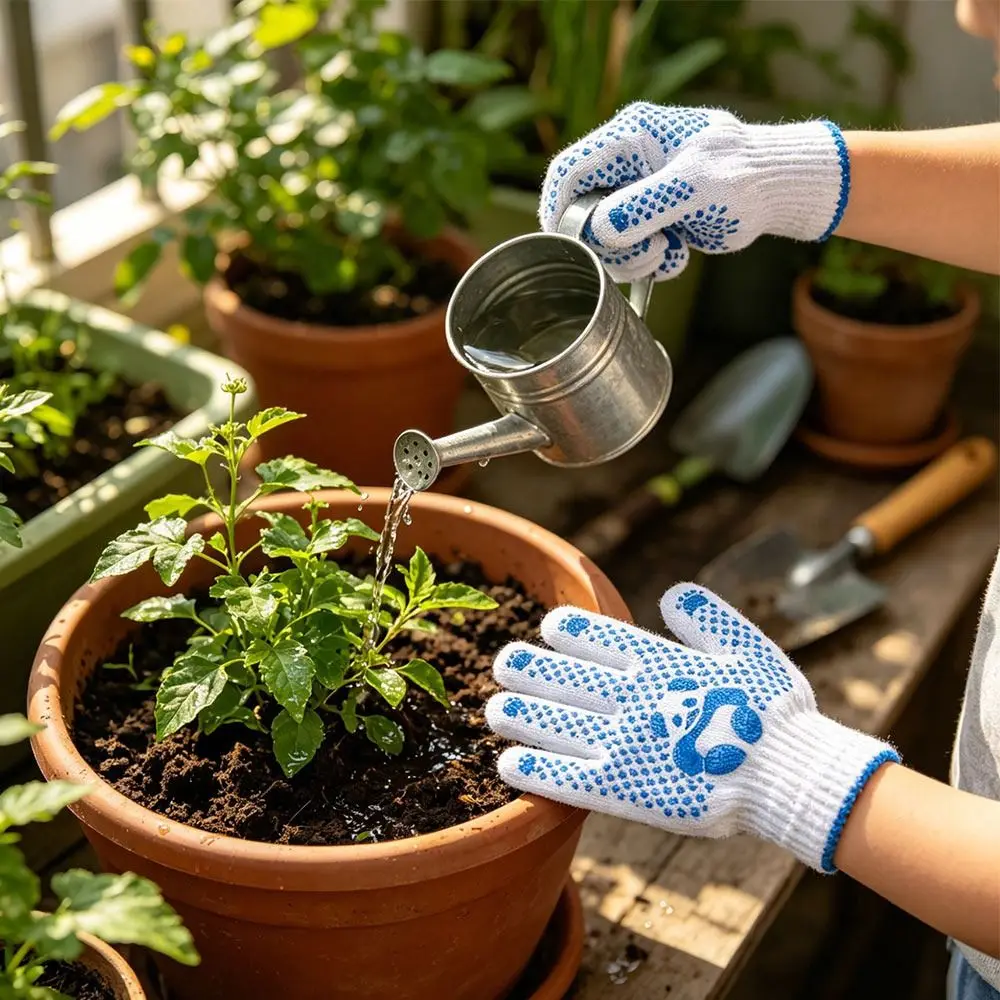 1/2/4Pairs Polyester Cotton Gardening Gloves Animal Pattern Breathable Children Work Gloves Anti Skid No Odor